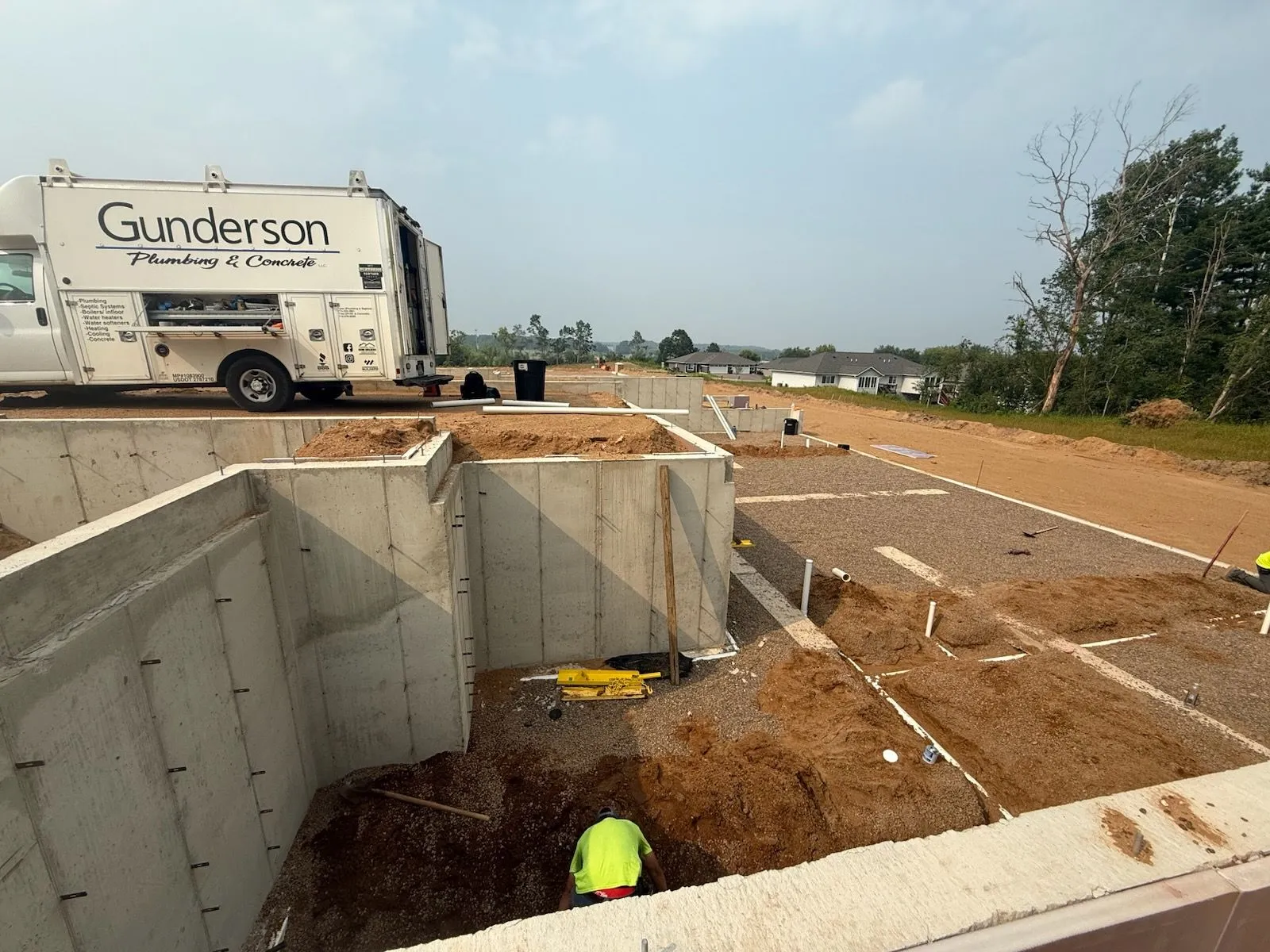 Gunderson service truck at new foundation site